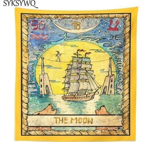 The Moon Tarot Tapestry Tarot Cloth Wall Hanging Tapiz Pared Tela College Dorm Decor Wall Carpet