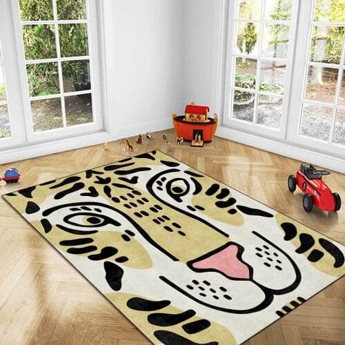 Tiger Printed Rugs Carpets for Living Room Bedroom Area Rug Anti Slip Entrance Doormat Hallway Porch Floor Mat Kids Room Decor