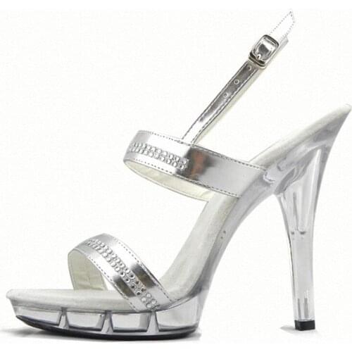 Home leisure super high heels 13 cm Cinderella crystal shoes, art photography performance Dance Shoes