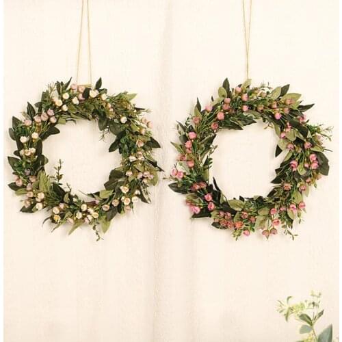 40cm Wreath Artificial Green Leaves Door Wall Window Hanging Garland Party lower Outside Decor Home Decor