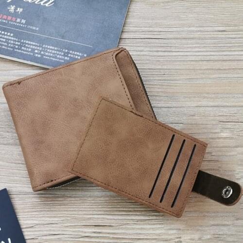 Male Vintage Wallet Business Credit Card Holder Purse Passcard Pack ID Card Bag for Men Coin Pocket Zipper Money Bag Cartera