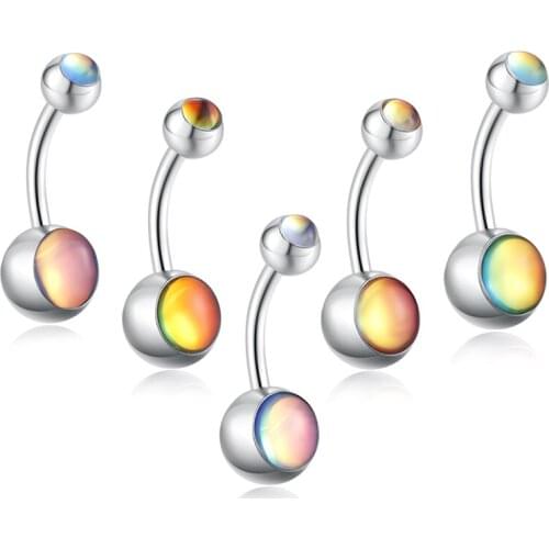 14G 10mm Stainless Steel Belly Button Rings for Women Girls CZ Screw Navel Bars Body Piercing Jewelry