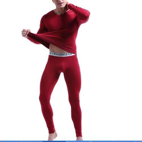 2018 best price Hot Winter Men Sets Mens plus size thermal underwear base man Cotton shirt set warm Suit winter tops and pants