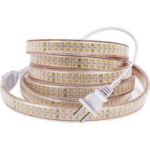 220V 110V LED Strip Light Super Bright 5730 240Leds/m Double Row Flexible Tape Waterproof LED Ribbon Rope for Home Decoration