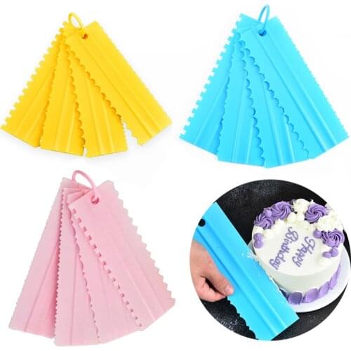 4Pcs Cake Decorating Tools Cake Scraper Smoother Cream Scraper Fondant Spatula Fondant Cake Slicer Pastry Cutter DIY Pastry Tool