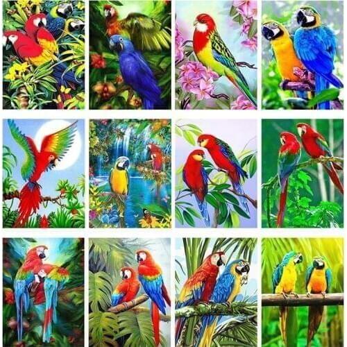 5D Diamond Embroidery Animal Parrot Cross Stitch DIY Diamond Painting Full Diamond scenery rhinestones Home Decor gift