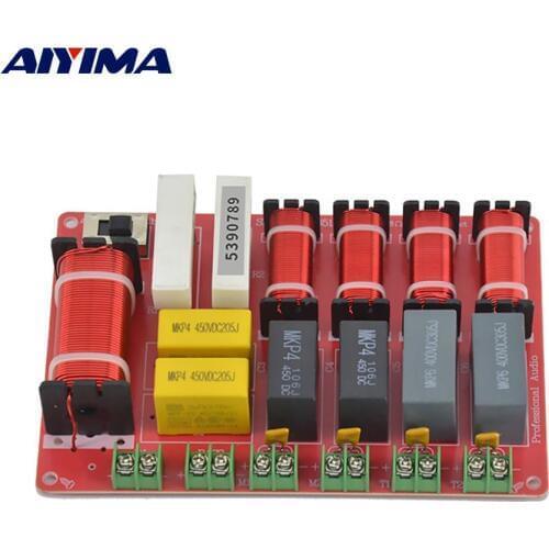 AIYIMA 300W 5 Way Crossover Audio Speaker Frequency Divider Filter 2 Tweeter 2 Middle 1 Bass DIY Professional Stage Home Theater