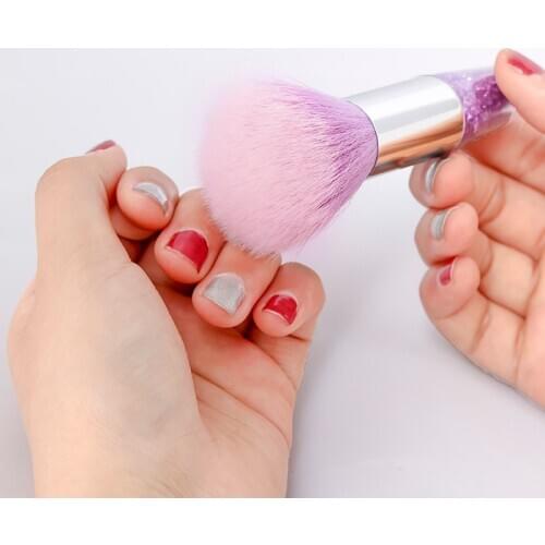 Acrylic Rhinestones Handle Brush Nail Paint Gel Dust Cleaning Brushes Make Up Brush Blush powder brush Nail Art Manicure Tool
