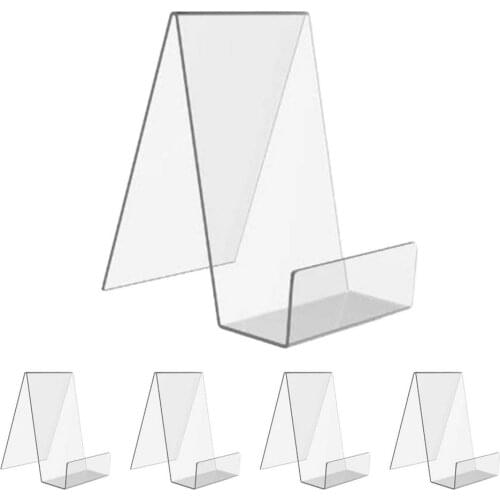 Acrylic Book Stand Clear Tablet Book Picture Display Easel Holder For Bookshelf Desktop Decorative Storage Rack Home School