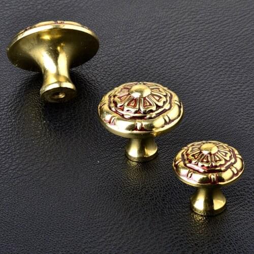 American wardrobe pure copper handle TV cabinet door copper pulls European antique drawer single handle Retro garden door handle