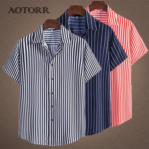 Мужские полосатые рубашки Aotorr China At AliExpress