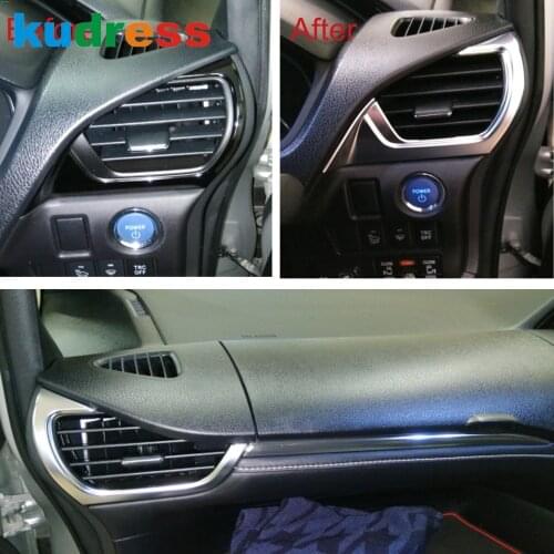 For Toyota Noah Voxy 2017 2018 Car Interior Front Air Condition Outlet Vent Strip Molding Cover Trim Car Accessories Styling RHD
