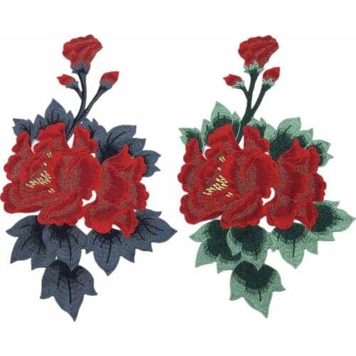 1pc Flower Sew on Patches for Clothing Embroidered Garment Applique Embroidery Patch Clothes Cheongsam DIY Accessory