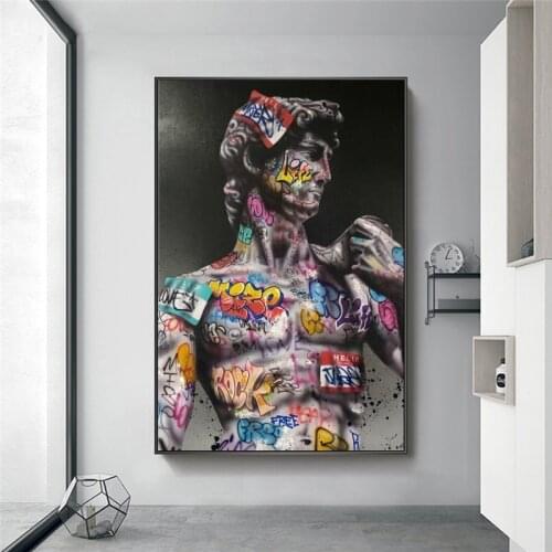 Gaffiti Art Of David Canvas Art Paintings on the Wall Art Posters and Prints Street Art David Sculpture Pictures For Living Room