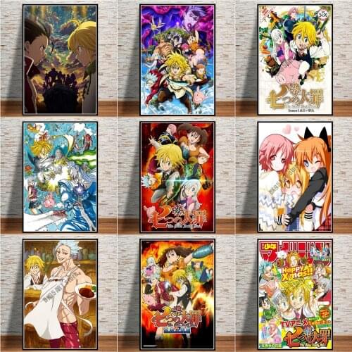 Canvas Painting Seven Deadly Sins Wall Art Japan Anime Posters and Prints Room Decor Pictures for Living Kids Home Decoration