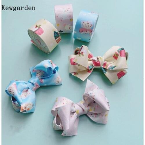Kewgarden 3cm 1-1/4" Cute Cartoon Cat Woolen cloth Fabric Satin Ribbon DIY Accessories Handmade Sewing Make Hair Bow 5 Meters