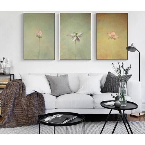 Chinese Lotus Ink Painting Zen Illusory Yoga Canvas Painting Art Print Poster Picture Wall Simple Bedroom Modern Home Decor