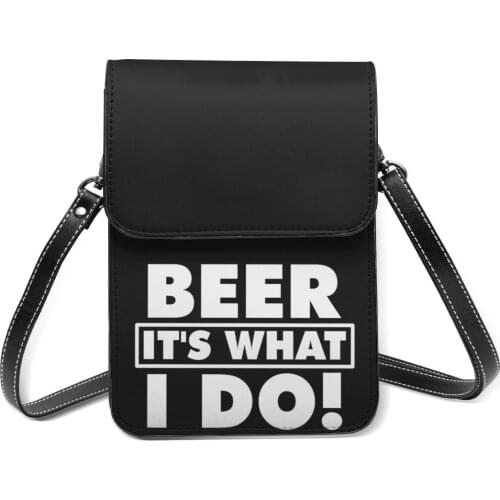 Beer Shoulder Bag Student Gift Mobile Phone Bag Funny Leather Office Bags