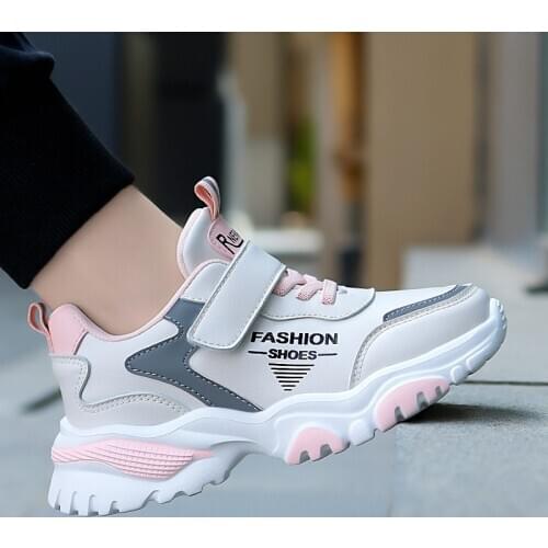 Fashion Big Girls Casual Winter Spring Leather Shoes Baby Boys Toddler Sport Pink Sneakers for School Size 28-37