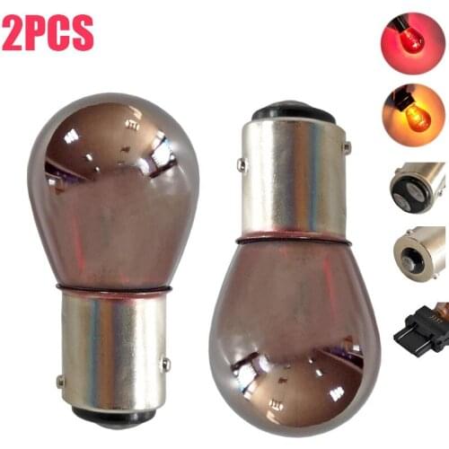 2Pc Festive Light Bulb Chrome Plated Mirror Invisible Bulb3156 1176 1157 S25 12V 5W/21W BAY15D BA15D BAZ15D BAU15S