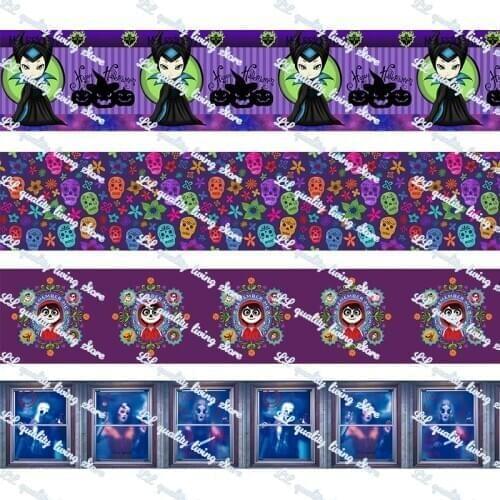 Halloween ribbon for kids hair bows party decor webbing halloween wreaths fabric band 50 yards