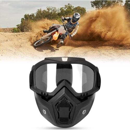 Mortorcycle Face Mask High-definition Goggles with Mouth Filter for Open Face Helmet Motocross Eye Face Protector