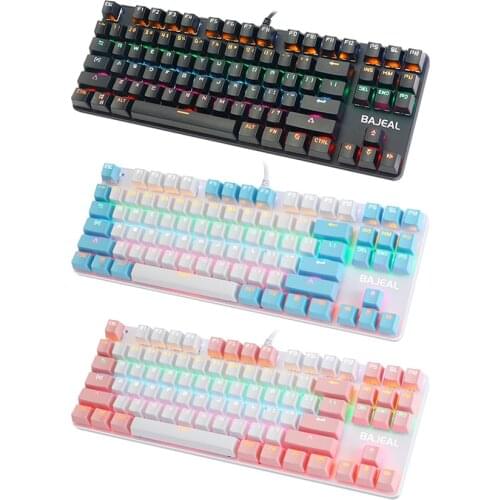 87-Keys K100 Real Mechanical Blue Switch Axis Body Keyboard Competitive Dual-Color Fashion Game Couple 26-Keys Without Conflict