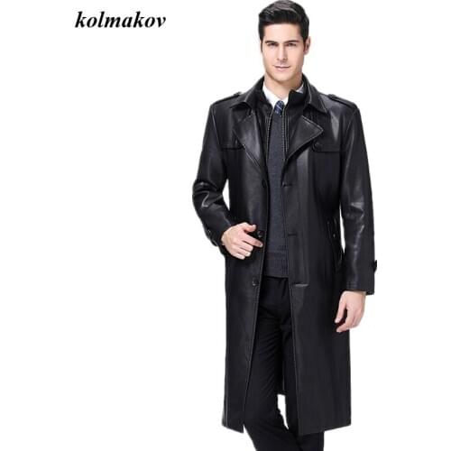 New Arrival Autumn And Winter Style Men Boutique Faux Leather High Quality Thicked Mens Woolen Trench Coat Jacket Size S-5XL