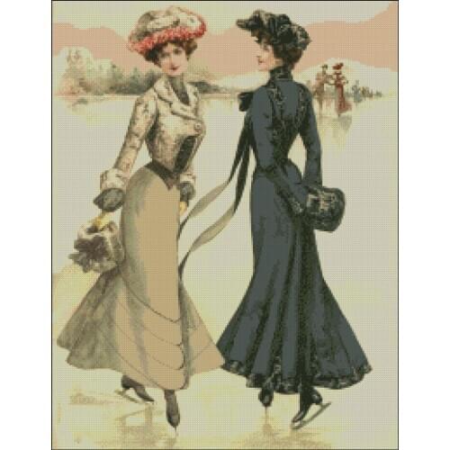 Manufacturer DIY Embroidery Winter Skating Cross Stitch Kits for Kids with 100% Cotton Flosses & Free Shipping for Home Decor