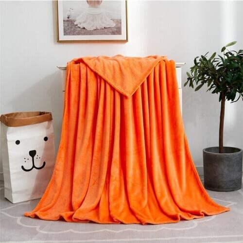 Lannidaa Orange Solid Coral Fleece Blanket For Baby Kids Adults Soft Microfiber Bed Sofa Blanket Sheet Bedspread Throw Blankets