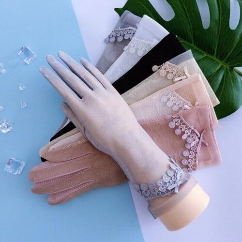 Basic Mesh Gloves Women Fingers Multiple Colors Translucent Non-slip Daily Hand Protect Свадебные перчатки Wedding Gloves