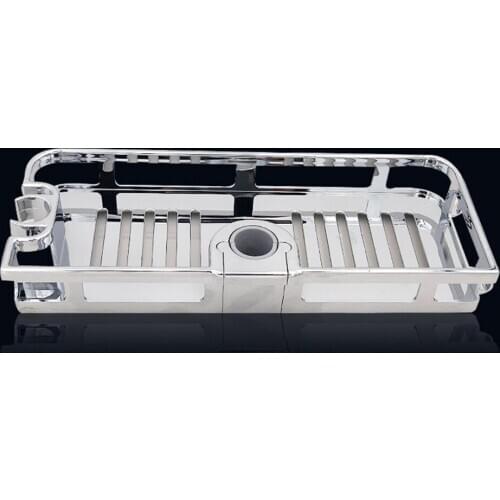 Bathroom Tray Stand Storage Rack Anti Bacteria Organizer Rectangle Lifting Rod No Drilling Shower Shelf Lifting Removable