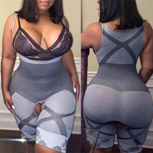 Full Body Shaper Seamless Slimming Bodysuit Pinsy Shapewear Women Binders Corset Tummy Girdle Open Crotch Compressive Underwear