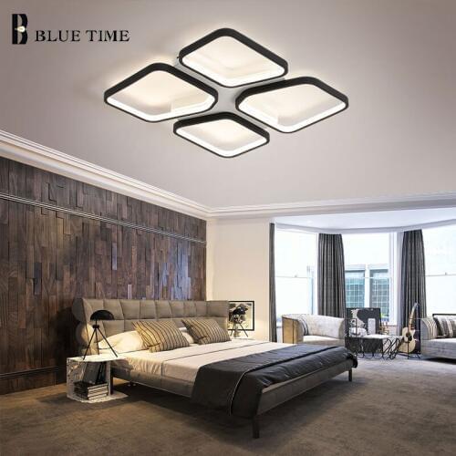 Black White LED Ceiling Lights For Living Room Dining Room Bedroom Lights Indoor Lighting Fixtures Home Ceiling Lamp AC110V 220V