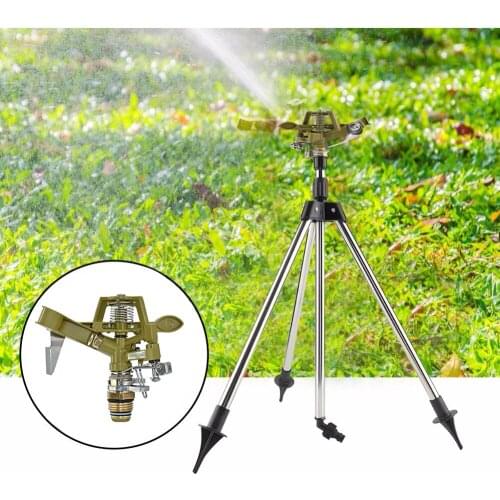 360 Degree Automatic Garden Sprinklers Tripod Base Watering Grass Lawn Nozzle Rotating Water Sprinkler Irrigation System