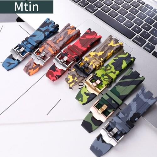 Silicone rubber strap mens watch accessory pin buckle For Audemars Piguet 15703 outdoor sports waterproof AP watch strap 28mm