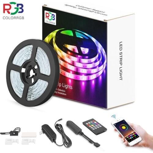 ColorRGB Music sync RGB5050 LED light strips Phone App Controlled Music Light Strip for Home, Kitchen, TV, Party