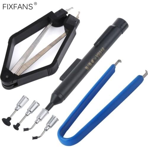 FIXFANS Vacuum Sucking Pen IC Pick Up Tool with PLCC IC Chip Extractor Component Puller and U Shape Chip Extraction Remover