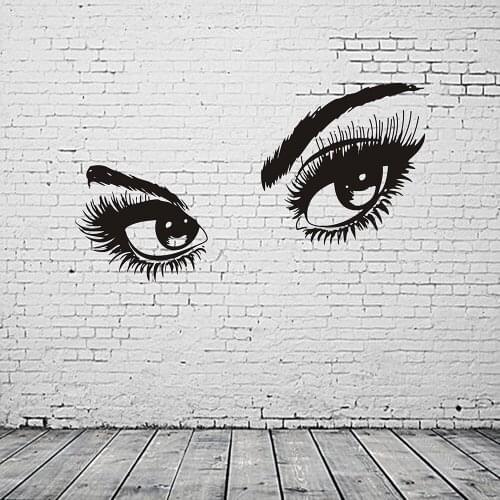 Beauty Salon Eyelash Art Vinyl Wall Sticker Decor For Salon Decor Girls Room Decoration Stickers Mural Wall Decals B546