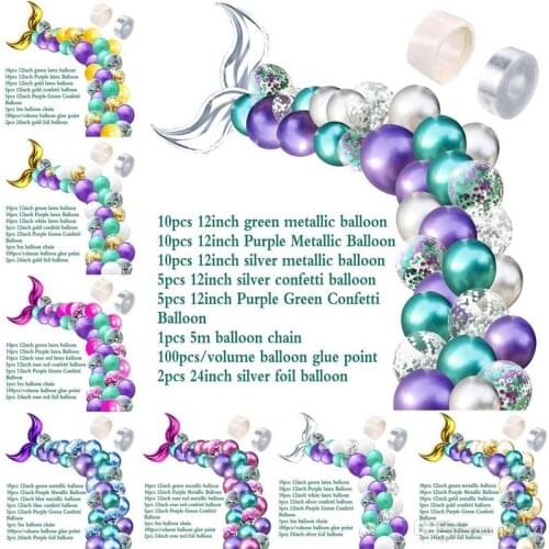 1set Mermaid Balloon Arch Set Mermaid Tail Balloon Little Mermaid Party Decorations Supplies Wedding Girl Birthday Party Decor
