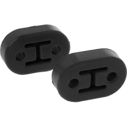 New 2x Heavy Duty Exhaust Hanger Bushing Support 2 Holes Bracket Rubber Mount