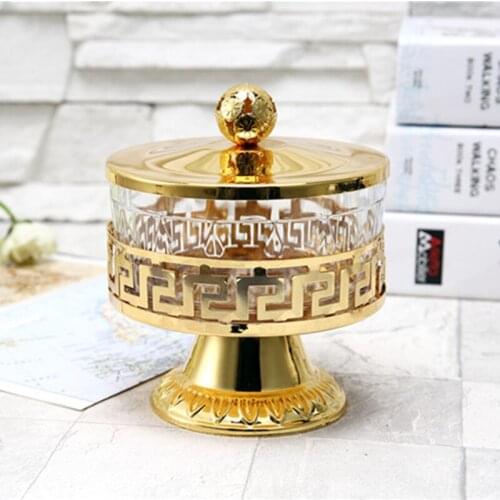 High Quality Unique European Style Shiny Gold Finish Metal & Acrylic Salt/Sugar/Tea/Coffee Jars Tableware Dinnerware