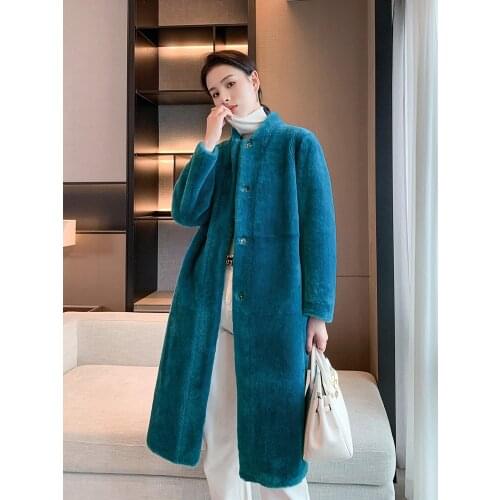 High Quality Genuine Wool Fur Coat Autumn Winter Long Real Sheepskin Female Jacket Double-sided Womens Coats Casacos Zjt1643