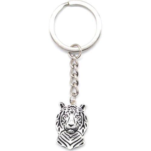 Jewelry Animal Tiger Shaped Key Chains Fashion Alloy Tiger Head Pendant Key Chains