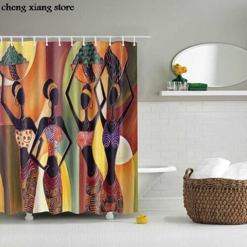 Shower Curtain Different Custom Waterproof Bathroom African Woman Polyester Shower Curtain for bathroom shower Home Decoration