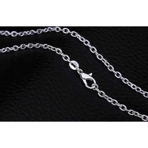 1pcs 1MM Rolo Link Chain Necklace SilverR Color 16/18/20/22/24/26/28/30inch Long Chain Lobster Clasp Necklace Pendant Accessory