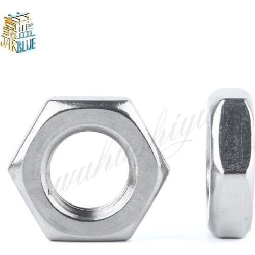 10/20/50Pcs DIN439 GB6172 M3 M4 M5 M6 M8 M10 304 Stainless Steel Hexagonal Nut Thin Hex Nuts