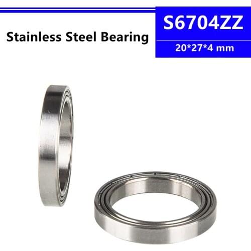 10pcs/50pcs S6704ZZ 20*27*4mm Stainless Steel Deep Groove Ball Bearing 20x27x4mm S6704Z S61704ZZ B6704ZZ