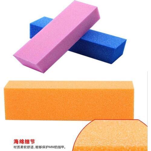 100pcs/lot Sponge Nail Buffer Block File Orange/Purple/Pink Buffering Block Cuboid 4-Side Strip Polishing Manicure Tools Buffers
