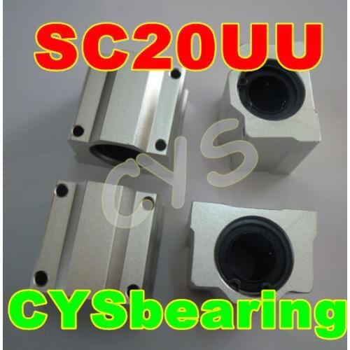 20pcs/lot 20mm shaft SC20UU SCS20UU Linear Ball Bearing Pillow Bolck Linear unit for CNC